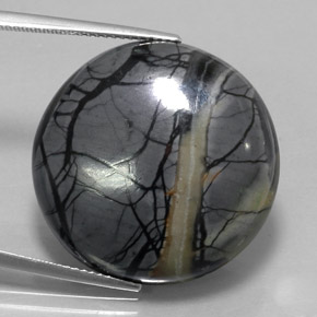 Jaspe Multicolore naturelle Coupe roude, 30.49 ct, Opaque