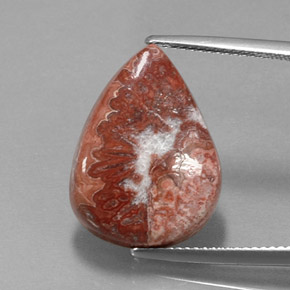 Jaspe multicolore naturelle en forme de poire, 10,75 ct, opaque