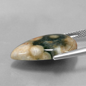 Jaspe multicolore naturelle en forme de poire, 10,08 ct, opaque