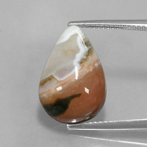 Jaspe multicolore naturelle en forme de poire, 9,07 ct, opaque