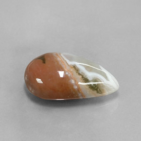 Jaspe multicolore naturelle en forme de poire, 9,07 ct, opaque