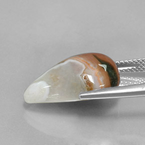 Jaspe multicolore naturelle en forme de poire, 9,07 ct, opaque