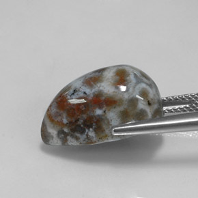 Jaspe multicolore naturelle en forme de poire, 10,49 ct, opaque