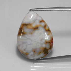 Jaspe multicolore naturelle en forme de poire, 11,87 ct, opaque