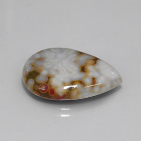 Jaspe multicolore naturelle en forme de poire, 11,87 ct, opaque