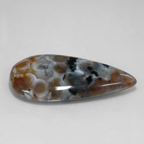 Jaspe multicolore naturelle en forme de poire, 22,85 ct, translucide
