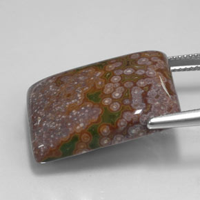 Jaspe multicolore naturelle baguette, 26,22 ct, opaque