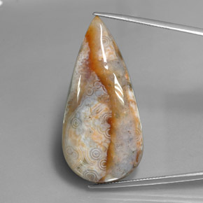 Jaspe multicolore naturelle en forme de poire, 44,77 ct, opaque