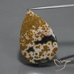 34.46ct Naturel Multicolore Jaspe, En forme de poire, Opaque