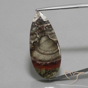 16.94ct Naturel Multicolore Jaspe, En forme de poire, Opaque