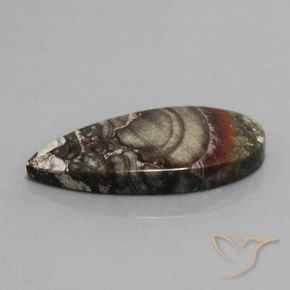 Jaspe Multicolore naturelle En forme de poire, 16.94 ct, Opaque