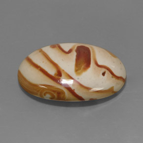 Jaspe multicolore naturelle coupe ovale, 18,37 ct, opaque