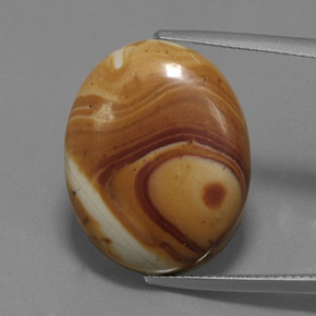 Jaspe multicolore naturelle coupe ovale, 16,29 ct, opaque