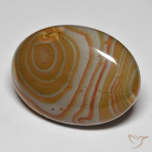 34.64ct Naturel Multicolore Jaspe, ovale, Opaque