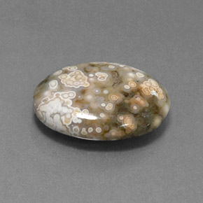Jaspe multicolore naturelle coupe ovale, 7,50 ct, opaque