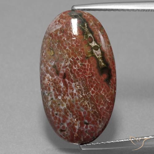 9.98ct Naturel Multicolore Jaspe, ovale, Opaque