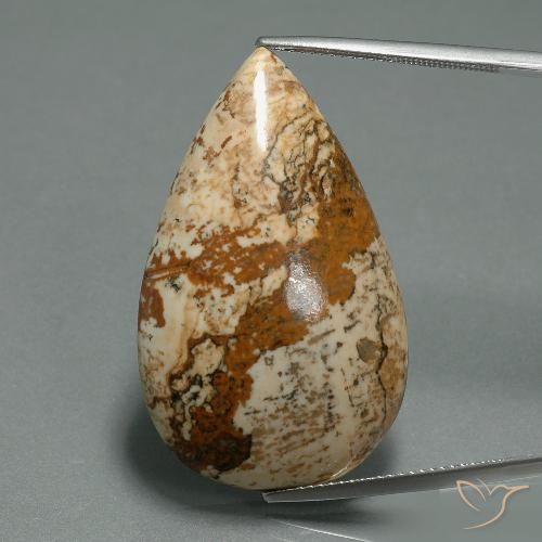 33.42ct Naturel Multicolore Jaspe, En forme de poire, Opaque