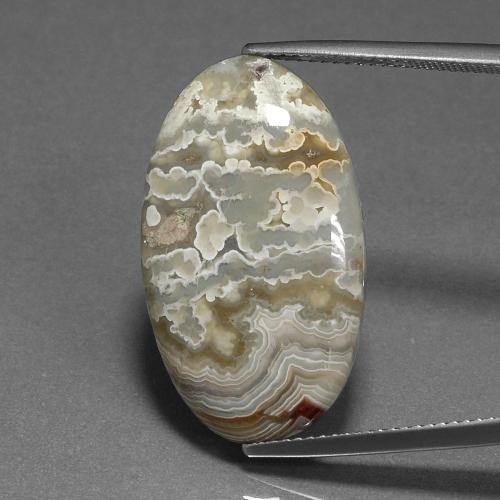 Jaspe multicolore naturelle coupe ovale, 18,21 ct, opaque