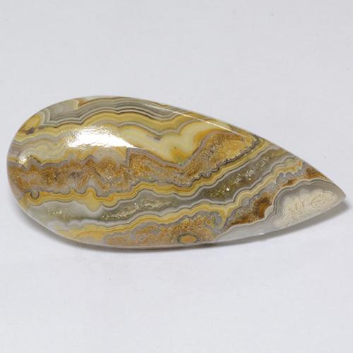 Jaspe multicolore naturelle en forme de poire, 14,09 ct, opaque