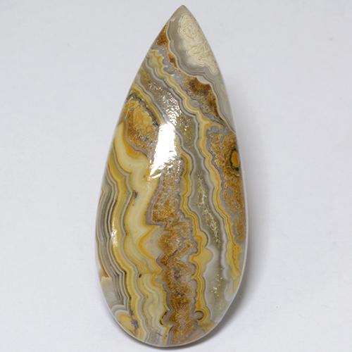 Jaspe multicolore naturelle en forme de poire, 14,09 ct, opaque
