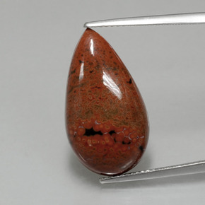 Jaspe multicolore naturelle en forme de poire, 9,11 ct, opaque