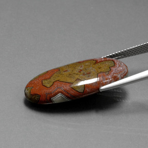 Jaspe multicolore naturelle coupe ovale, 14,86 ct, opaque