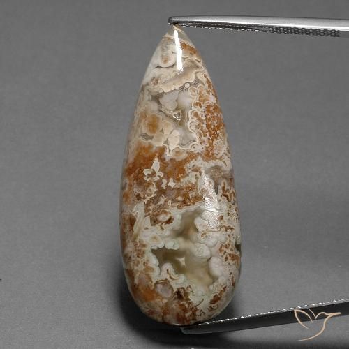 19.58ct Naturel Multicolore Jaspe, En forme de poire, Opaque