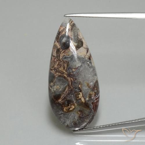 15.05ct Naturel Multicolore Jaspe, En forme de poire, Opaque