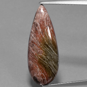 Jaspe multicolore naturelle en forme de poire, 5,92 ct, opaque