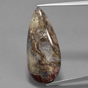 Jaspe multicolore naturelle en forme de poire, 8,46 ct, opaque