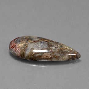 Jaspe multicolore naturelle en forme de poire, 8,46 ct, opaque