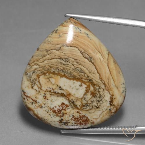39.82ct Naturel Multicolore Jaspe, En forme de poire, Opaque