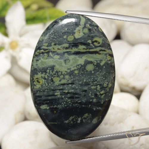 56.84ct Naturel Multicolore Jaspe, ovale, Opaque