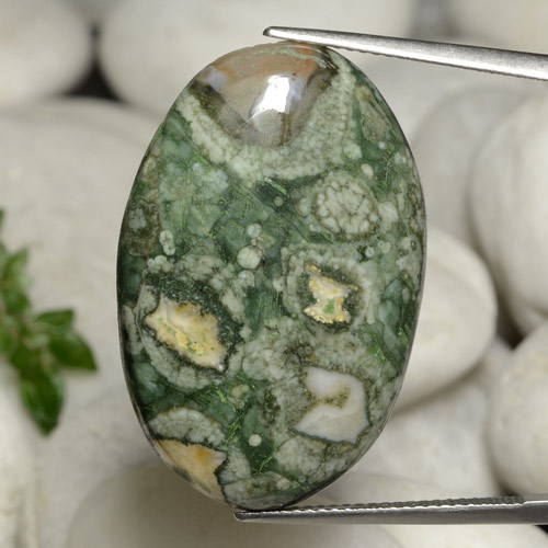 Jaspe Multicolore naturelle Coupe ovale, 25.06 ct, Opaque