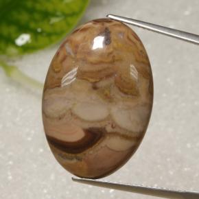 Jaspe multicolore naturelle coupe ovale, 17,61 ct, opaque