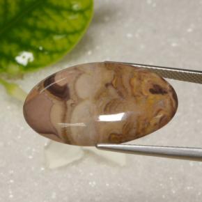 Jaspe multicolore naturelle coupe ovale, 17,61 ct, opaque