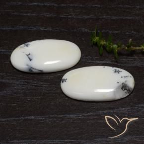 Shop natural 18.19ct Blanc avec noir Jaspe gems, ovale, from Indonésie at GemSelect. In stock, global shipping!