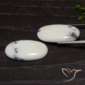 Shop natural 18.19ct Blanc avec noir Jaspe gems, ovale, from Indonésie at GemSelect. In stock, global shipping!
