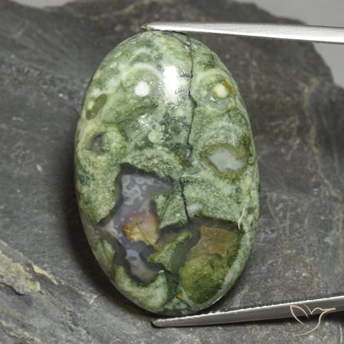 30.57ct Naturel Multicolore Jaspe, ovale, Opaque