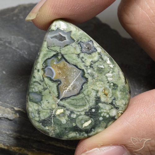 35.35ct Naturel Multicolore Jaspe, En forme de poire, Opaque