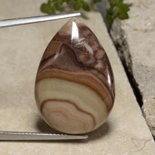 18.38ct Naturel Multicolore Jaspe, En forme de poire, Opaque
