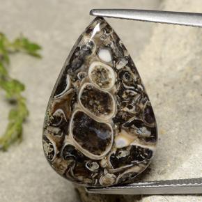 Jaspe multicolore naturelle en forme de poire, 13,84 ct, opaque