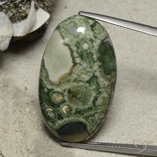 25.95ct Naturel Multicolore Jaspe, ovale, Opaque