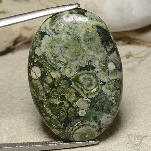 25.67ct Naturel Multicolore Jaspe, ovale, Opaque