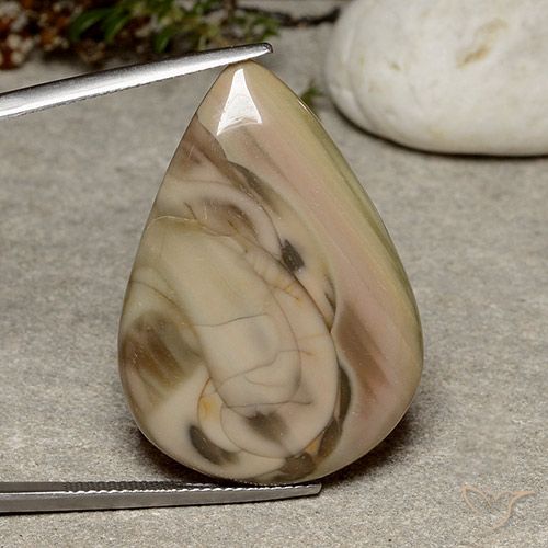 32.33ct Naturel Multicolore Jaspe, En forme de poire, Opaque