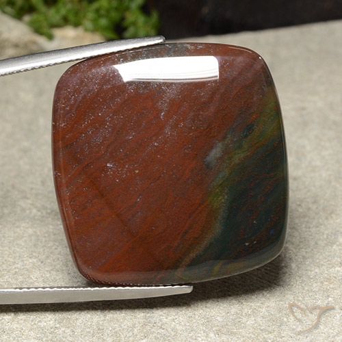 32.72ct Naturel Multicolore Jaspe, Coussin, Opaque