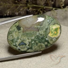 Jaspe Multicolore naturelle ovale, 28.92 ct, Translucide