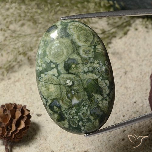 33.81ct Naturel Multicolore Jaspe, ovale, Opaque
