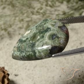 Jaspe Multicolore naturelle En forme de poire, 19.92 ct, Opaque