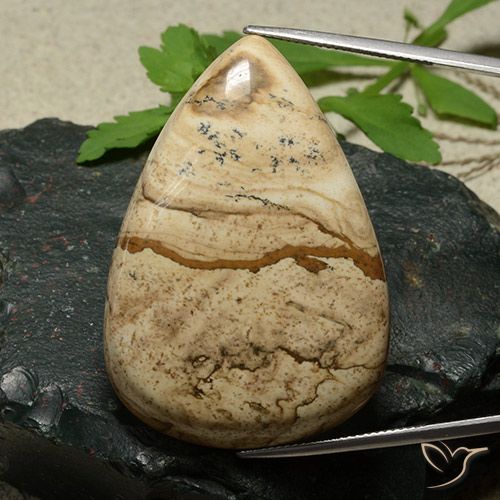 80.06ct Naturel Multicolore Jaspe, En forme de poire, Opaque